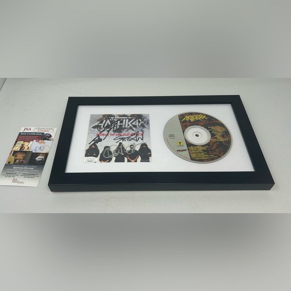 Anthrax‎ signed Attack of the Killer B’s CD Cover Framed JSA COA